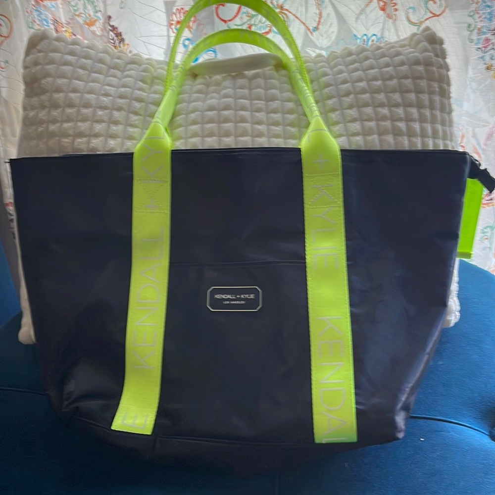 Kendall & Kylie tote Black Camo with neon green